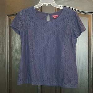 New Merona never worn short sleeve Navy lace tee